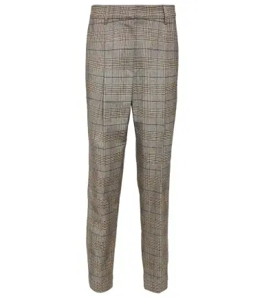 Brunello Cucinelli Checked wool and cotton-blend pants | Thumbnail 1