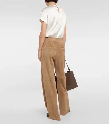 Brunello Cucinelli Wide-leg suede pants | Thumbnail 4