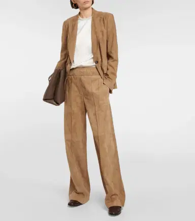 Brunello Cucinelli Wide-leg suede pants | Thumbnail 5