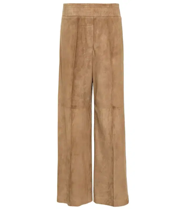 Brunello Cucinelli Wide-leg suede pants