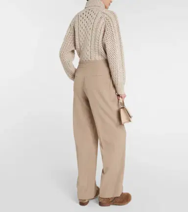 Brunello Cucinelli High-rise straight wool-blend pants | Thumbnail 4