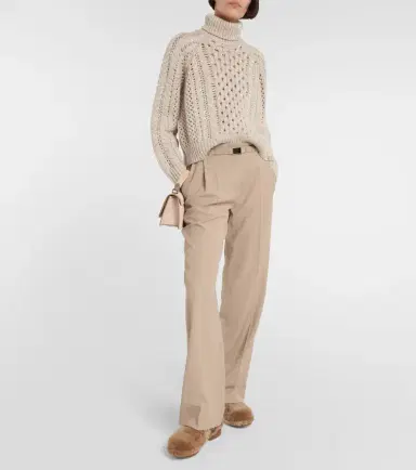 Brunello Cucinelli High-rise straight wool-blend pants | Thumbnail 6
