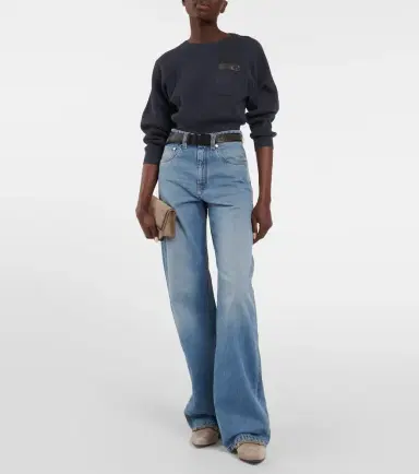 Brunello Cucinelli Cropped ribbed-knit cotton sweater | Thumbnail 4