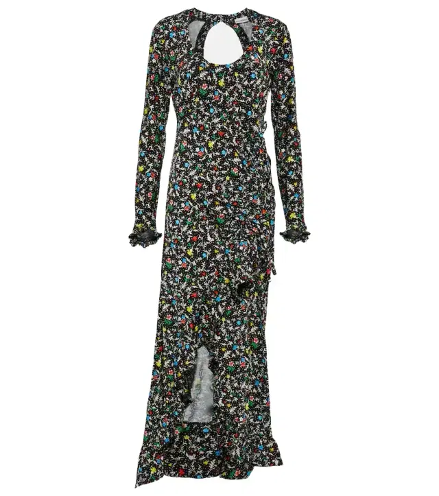 Rabanne Printed wrap midi dress