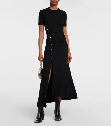 Rabanne Pleated jersey maxi dress | Thumbnail 4