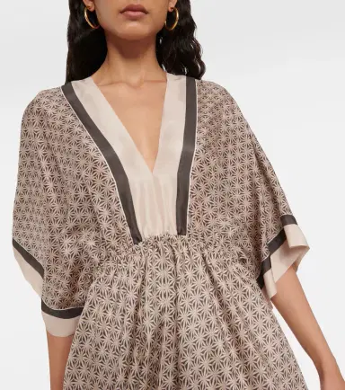 Brunello Cucinelli Printed silk kaftan | Thumbnail 2