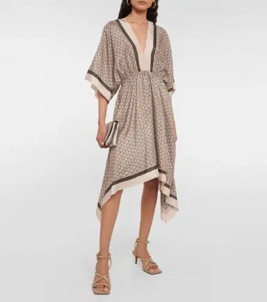 Brunello Cucinelli Printed silk kaftan | Thumbnail 4