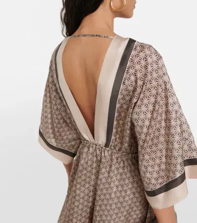 Brunello Cucinelli Printed silk kaftan | Thumbnail 6