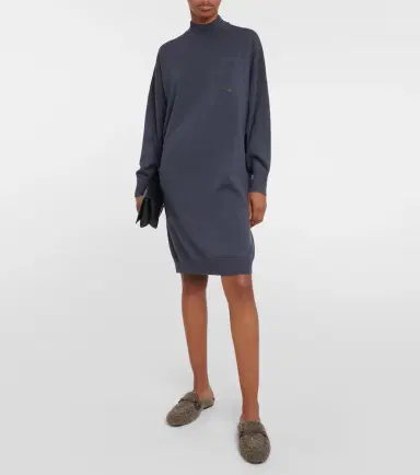 Brunello Cucinelli Embellished cashmere sweater dress | Thumbnail 3