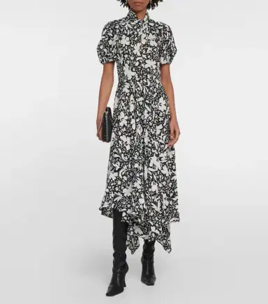 Stella McCartney Floral silk midi dress | Thumbnail 2