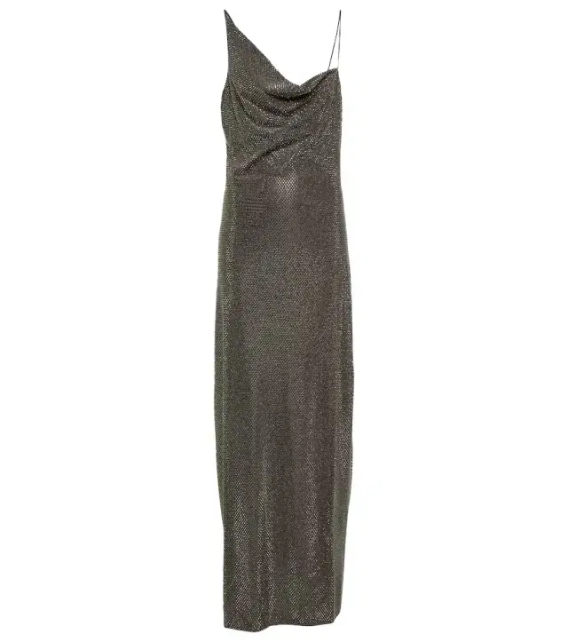 Stella McCartney Asymmetric embellished maxi dress