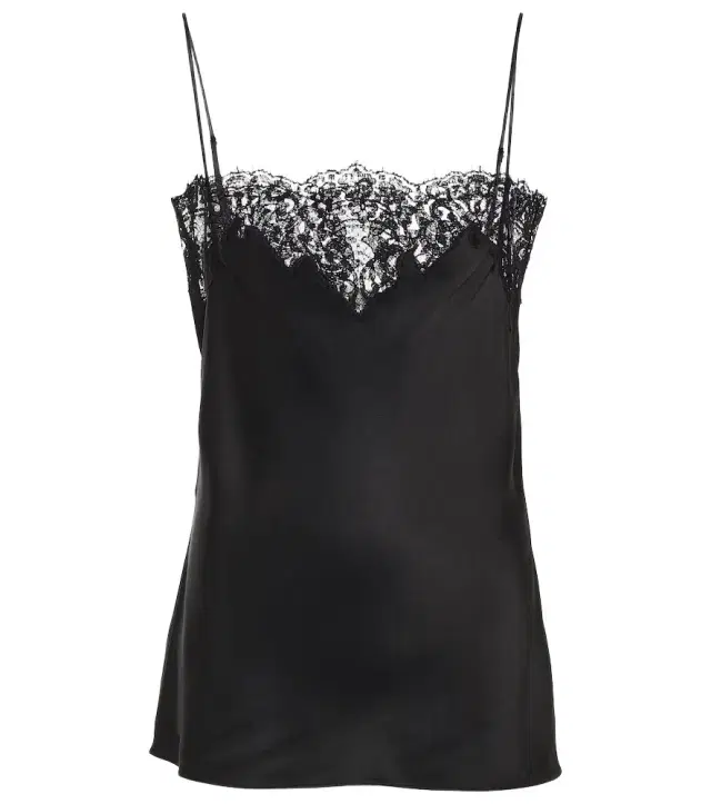 Stella McCartney Satin and lace tank top