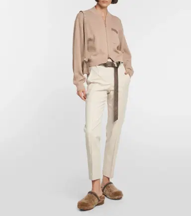 Brunello Cucinelli Cotton-blend slim pants | Thumbnail 3