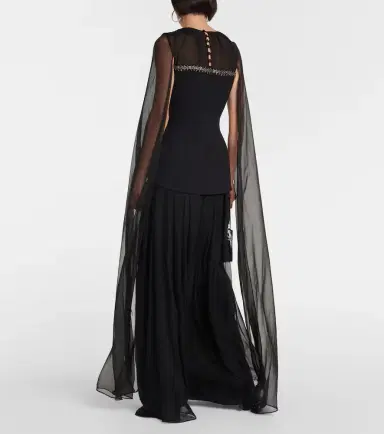 Safiyaa Gloria silk and crêpe gown | Thumbnail 2