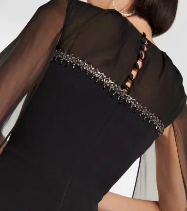 Safiyaa Gloria silk and crêpe gown | Thumbnail 3