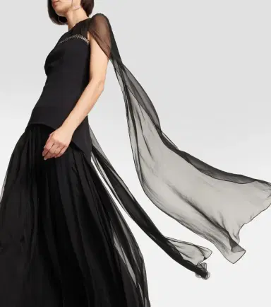 Safiyaa Gloria silk and crêpe gown | Thumbnail 4