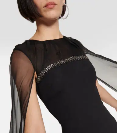 Safiyaa Gloria silk and crêpe gown | Thumbnail 6