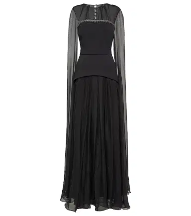 Safiyaa Gloria silk and crêpe gown | Thumbnail 1