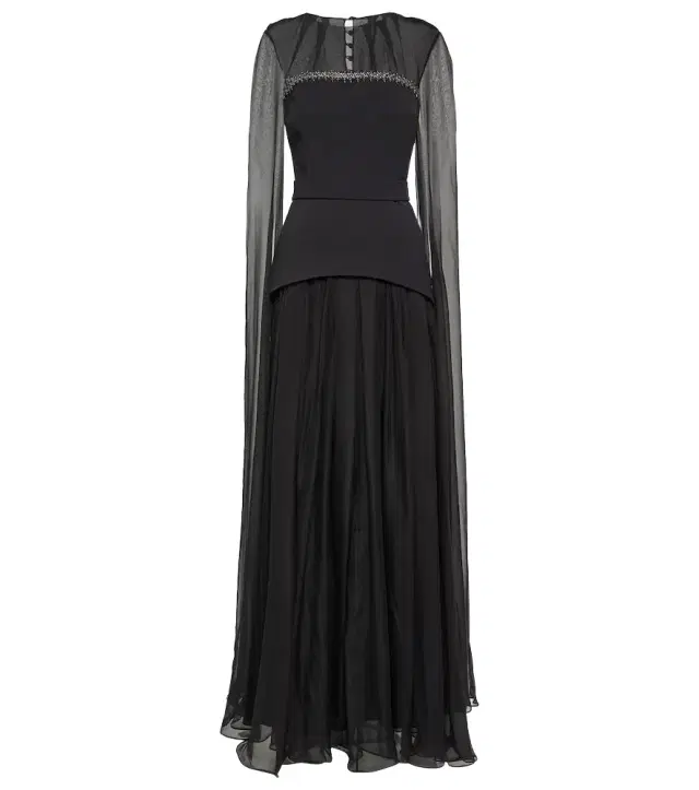 Safiyaa Gloria silk and crêpe gown