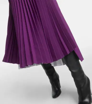 Plan C Pleated jersey midi skirt | Thumbnail 4