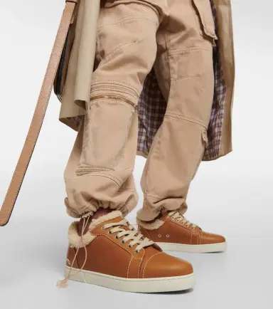 Christian Louboutin Vierissima shearling-trimmed sneakers | Thumbnail 3 Christian Louboutin Vierissima shearling-trimmed sneakers | Thumbnail 3