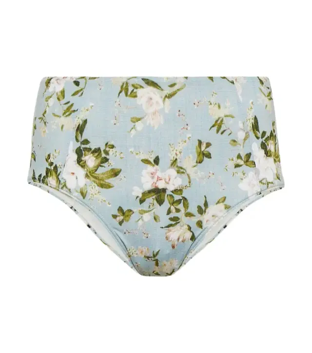 Erdem Floral high-rise bikini bottoms