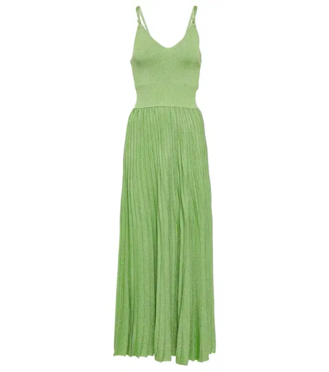 Proenza Schouler Pleated metallic knit maxi dress