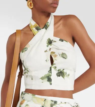 Erdem Floral linen halterneck top | Thumbnail 2