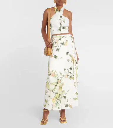 Erdem Floral linen halterneck top | Thumbnail 3