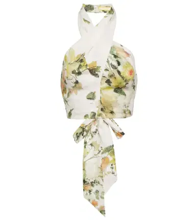 Erdem Floral linen halterneck top | Thumbnail 1