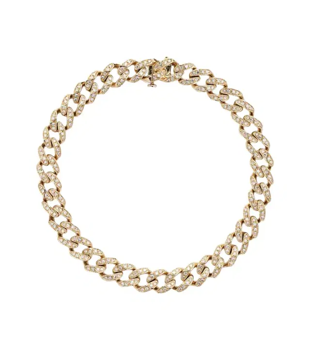 Shay Jewelry Medium 18kt gold chain bracelet with diamonds