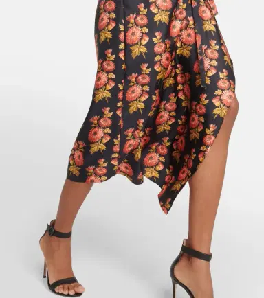 Etro Floral silk twill midi wrap dress | Thumbnail 2