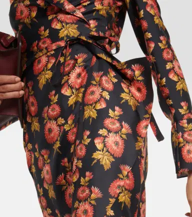 Etro Floral silk twill midi wrap dress | Thumbnail 3
