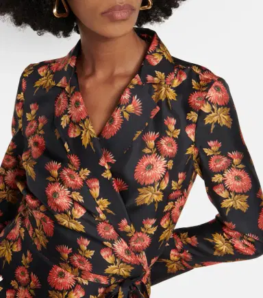 Etro Floral silk twill midi wrap dress | Thumbnail 6