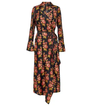 Etro Floral silk twill midi wrap dress | Thumbnail 1