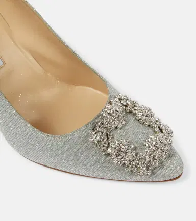 Manolo Blahnik Hangisi 90 embellished glitter pumps | Thumbnail 4