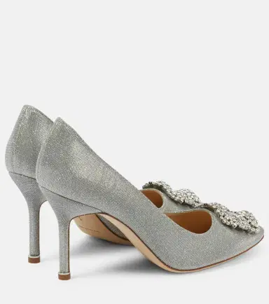 Manolo Blahnik Hangisi 90 embellished glitter pumps | Thumbnail 5