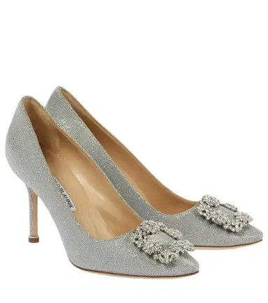 Manolo Blahnik Hangisi 90 embellished glitter pumps | Thumbnail 1