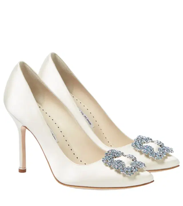 Bridal Hangisi 105 embellished satin pumps