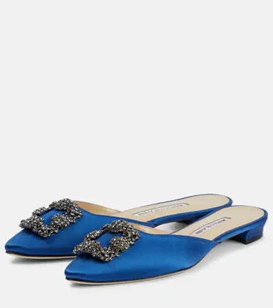 Manolo Blahnik Hangisimuflat embellished satin mules | Thumbnail 7 Manolo Blahnik Hangisimuflat embellished satin mules | Thumbnail 7