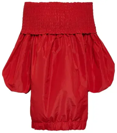 Patou Smocked off-shoulder crêpe minidress | Thumbnail 1
