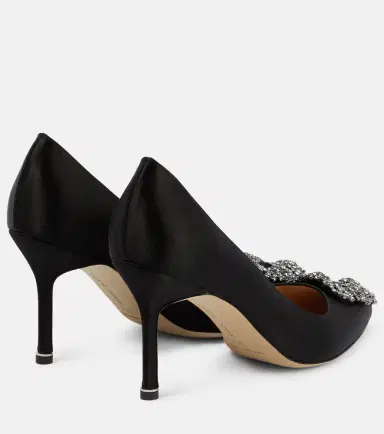 Manolo Blahnik Hangisi 90 embellished satin pumps | Thumbnail 4