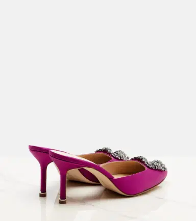 Manolo Blahnik Hangisimu 70 embellished satin mules | Thumbnail 4