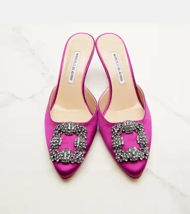 Manolo Blahnik Hangisimu 70 embellished satin mules | Thumbnail 6