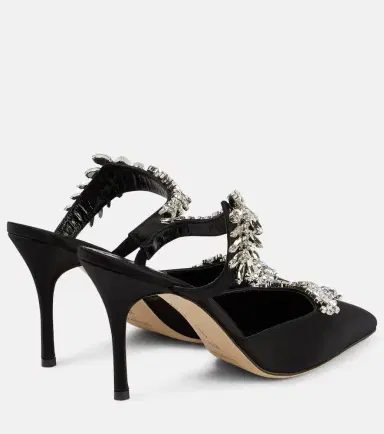 Manolo Blahnik Lurum 90 embellished satin mules | Thumbnail 5