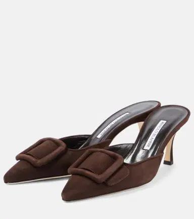 Manolo Blahnik Maysale 70 suede mules | Thumbnail 3