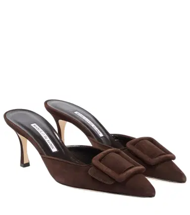 Manolo Blahnik Maysale 70 suede mules | Thumbnail 1