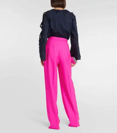 Oscar de la Renta Pleated high-rise wool and mohair pants | Thumbnail 4