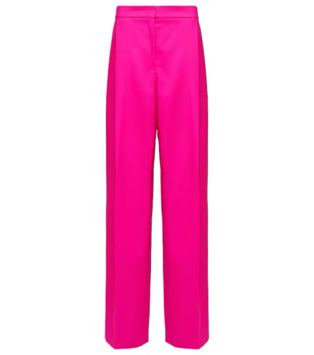 Oscar de la Renta Pleated high-rise wool and mohair pants
