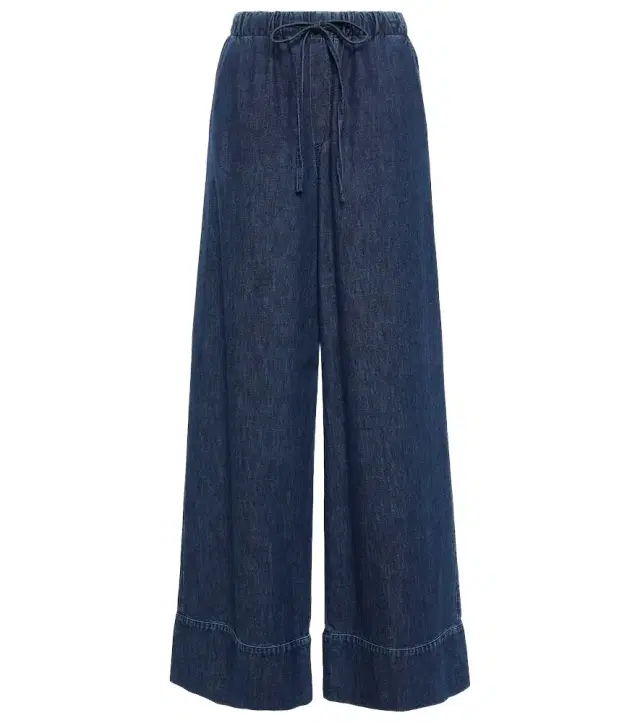 Valentino High-rise chambray wide-leg jeans